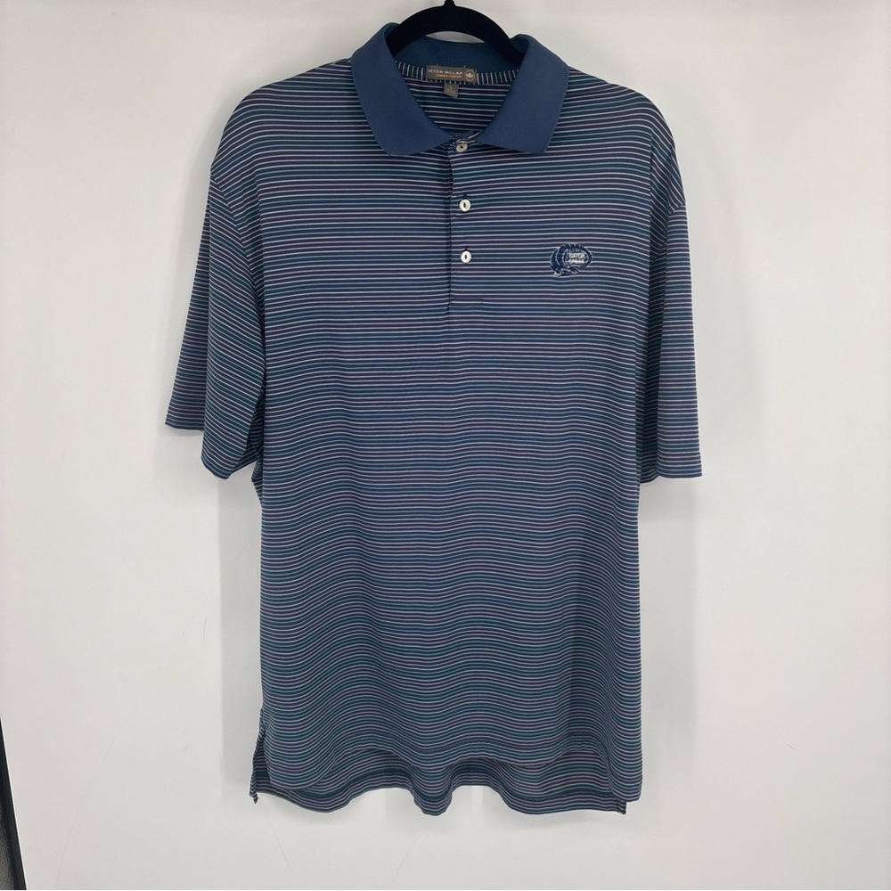Peter Millar Summer Comfort Blue Striped Polo Shirt